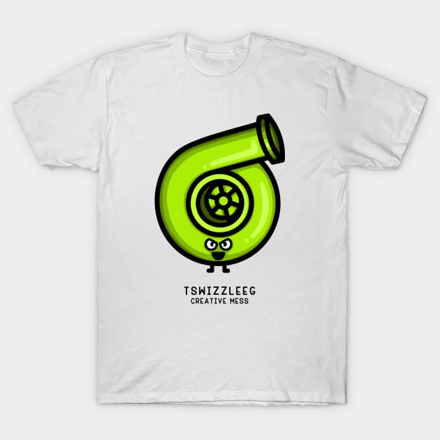 Meanest Turbo - Lime Green T-Shirt by hoddynoddy